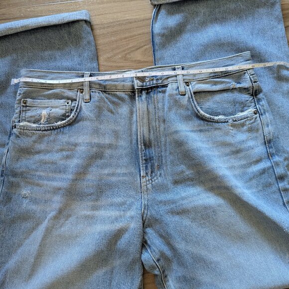 Zara Upcycled Denim Jeans, Embroidered Floral, 14 - Picture 6 of 8